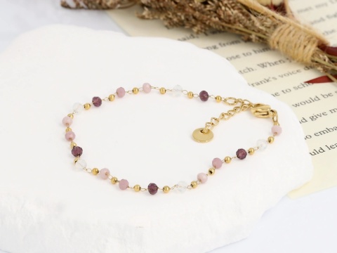 Bransoletka Balance – Ametyst • Kwarc Różowy • Kryształ Górski