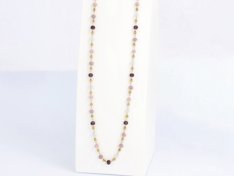 Naszyjnik Balance – Ametyst • Kwarc Różowy • Kryształ Górski